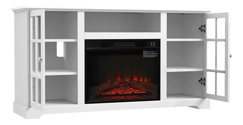 Soporte De Tv Con Chimenea Blanca, Envio Gratis