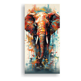 25x50cm Cuadro De Elefantes Abstractos - Canva Inspírate