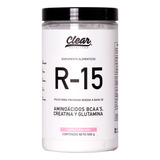 Clear R-15 Aminoacidos Creatina Glutamina 500g 50 Servs Sabor Fresa Kiwi