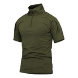 Playera Táctica Militar De Manga Corta Para Hombre, Camufla