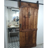 Puerta Granero Madera Y Hierro Calado