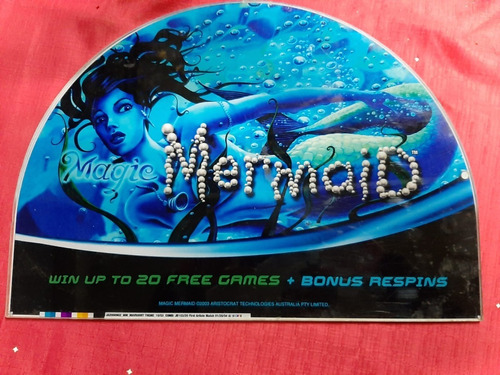 Cartel Original Tragamonedas Mat Acrilico Magic Mermaid