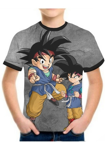 Camiseta Dragon Ball Criança Infantil Masculina Roupas Goku 