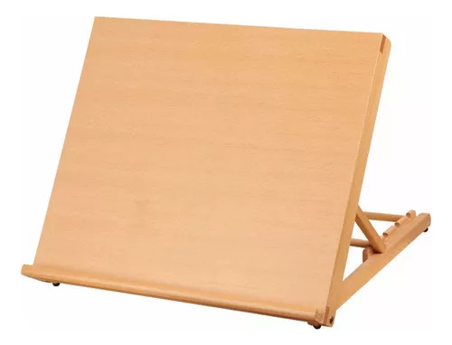 Caja De Dibujo De Mesa Grande Ajustable De Madera, Caballete