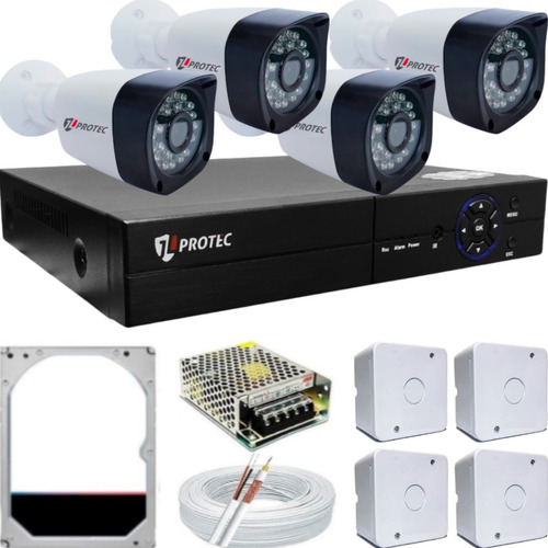 Kit Cftv 4 Camera Segurança Full Hd Externas Dvr 4 Canais