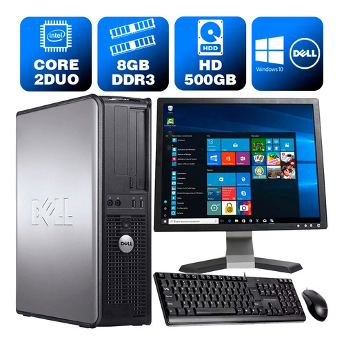 Desktop Barato Dell Optiplex Int C2duo 8gb Ddr3 500gb Mon17q