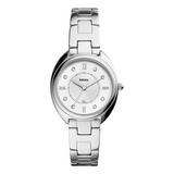 Relógio Fossil Feminino Analógico Gabby Es5069/1kn Cor Da Correia Prata Cor Do Bisel Prateado