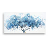 80x40cm Cuadro Abstracto De Colores Azules En Canva Flores