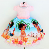 Vestido Infantil Moana Festa Luxo Roupa/fantasia