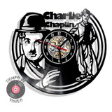 Reloj De Pared Elaborado En Disco Lp Ref. Charles Chaplin