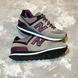 Zapas New Balance 574 Gris Con Lila Talle 36 23cm