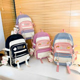 Mochila Multifuncional Feminina Escolar Infantil Vintage Cor Preta