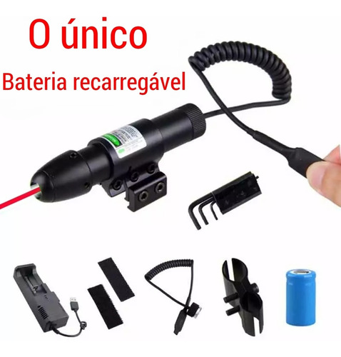 Laser Mira Óptico Bateria Recarregavel Caça Carabina Airsoft