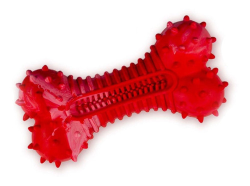 Hueso De Juguete Masticable Resistente Para Perro 20 Cm Color Rojo