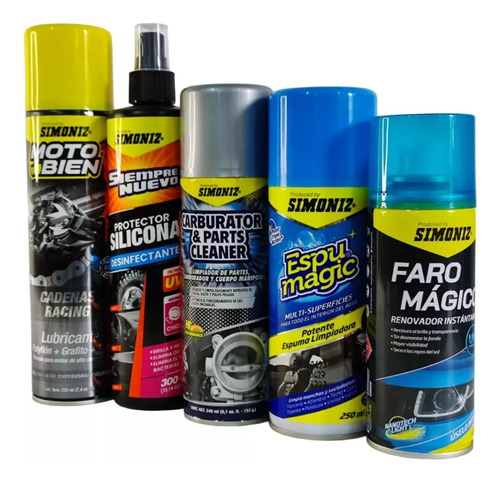 Combo Lubricante Espuma Desengrasante Limpieza Motos Simoniz