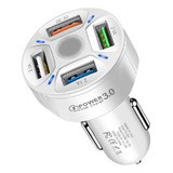 Turbo Cargador Para Auto Carga Rapida Qc 3.0 4 Puertos Usb