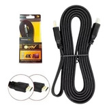 Cabo Hdmi 3d 4k Ultra Hd 2 Metros Revestimento - Nylon Preto