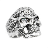 Anillo Calavera Grande As De Muerte Plata 925 Maciza | M20