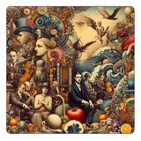 Mousepad Epoca Estilo Collage Surrealista Antiguo