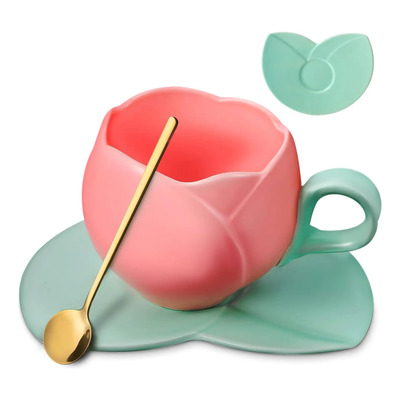 Q Taza Con Forma De Tulipán, Bonita Taza Con Forma De | Meses sin interés