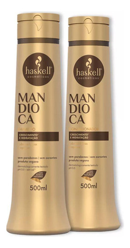  Kit Haskell Shampoo E Condicionador Mandioca 500m