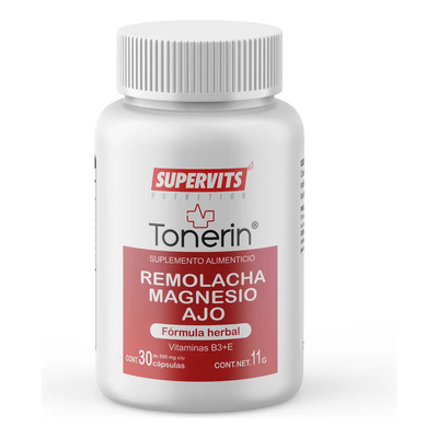 supervits Tonerin Suplemento Alimenticio, Remolacha, Magnesio Y Ajo Vitamina B3 + E 21 Capsulas | MercadoLibre