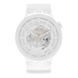 Reloj Mujer Swatch Sb03w100 Cuarzo Pulso Blanco En Caucho
