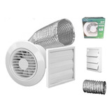 Kit Exaustor Para Lavabo 100mm Silencioso Mais Vento Turbo