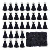 1 Caja 100pcs Negro Borlas De Algodón Mini Borla Charm...