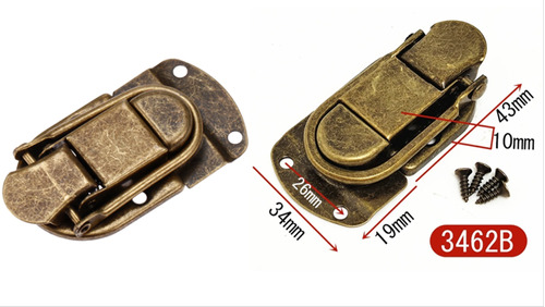 2 Fechos Ouro Velho Para Fechar Case Estojos Maletas Caixas 