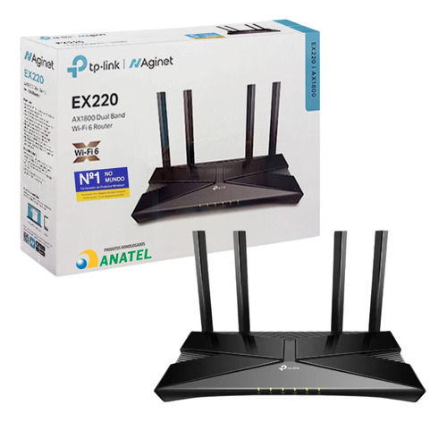 Roteador Tp-link Ax1800 Wi-fi 6 Dual Band Gigabit Ex220 