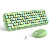 Moffi Combo Teclado Y Mouse Retro Color Verde