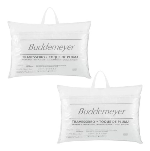 Kit 2 Travesseiros Premium Toque De Pluma Buddemeyer