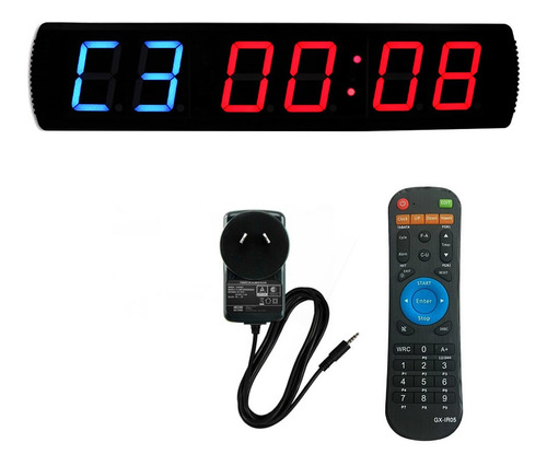 Reloj Timer Led Crossfit Intervalos Led 6 Digitos Fitnes 