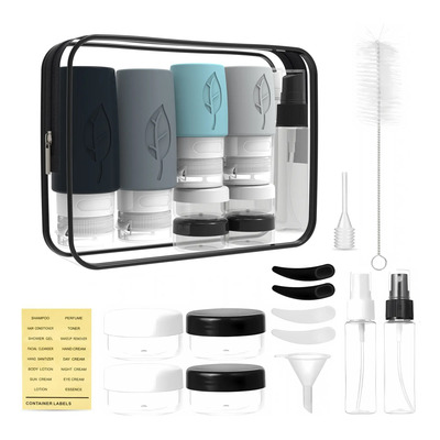 19 Botellas Viaje Silicona Recipientes Para Artículos Ase | MercadoLibre