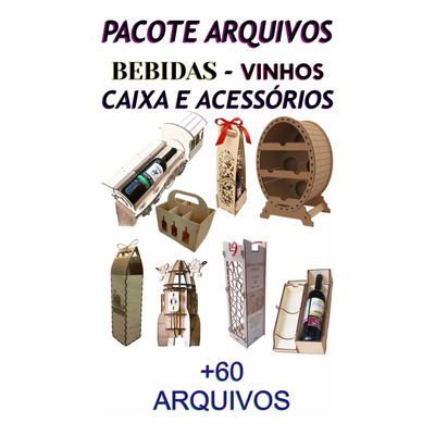 Pacote Vetores De Corte Laser Porta Garrafa Vinho Cnc
