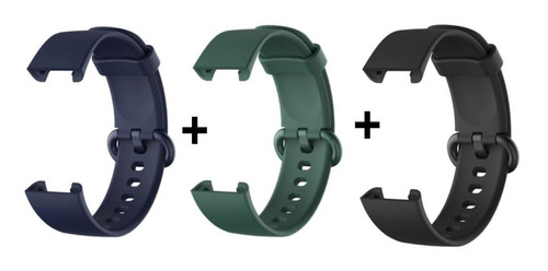 Kit 3 Pulseiras Para Xiaomi Mi Watch Lite De Silicone Cores