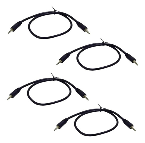 Pack 4 Cables Auxiliar Audio Plug 3.5 Mm Macho 50cm Ulink