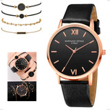 Relógio Luxo Feminino Dourado Barato Original Kit Pulseiras