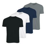 Kit 4 Camisetas Masculina Plus Size Camisa Básica Malha Fria