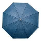 Paraguas Semiautomático Económico Tipo Bastón Colores Lisos Color Azul Diseño De La Tela Estampado