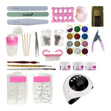 Kit Completo Uña Con Lampara Accesorios Profesional Manicure