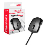 Mouse Usb Optico Maxell Mowr-101 Ergonomico Sensor 1000dpi Color Negro