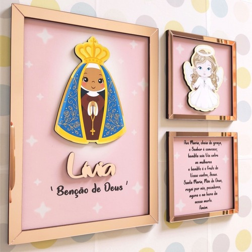 Quadrinhos Quadros Infantil Nossa Senhora Aparecida Rose