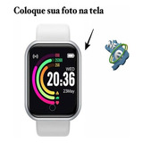 Relógio Smartwatch Nova Versão Foto Na Tela Redes Sociais Cor Da Caixa Branco Cor Da Pulseira Branco Cor Do Bisel Branco