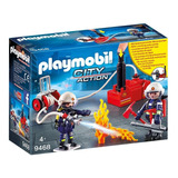 Bomberos Playmobil Con Bomba De Agua Real - 9468