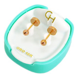 Aros Abridores Oro 18k Marca Ch Bolita 102  Joyeria Esponda