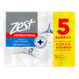 Jabón En Barra Zest Neutro Antibacterial Pack 5 X 90g C/u