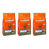 Ração Golden Formula Filhote Mini Bits Carne 3kg Kit 3 Unid.