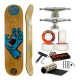 Skate Santa Cruz Profissional 8.5 Completo Intruder 149mm Moska 58mm Lixa Jessup 